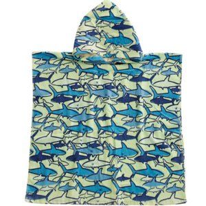 Shark Hooded Towel Bath Time Beach Poncho Blues